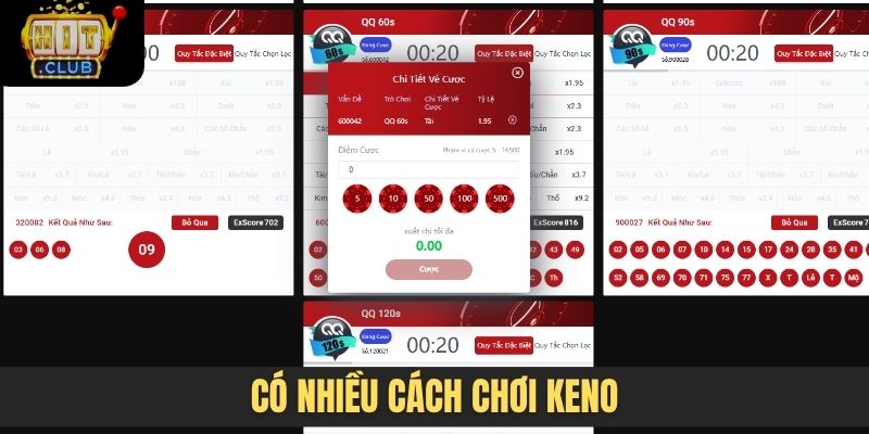 Có nhiều cách chơi keno